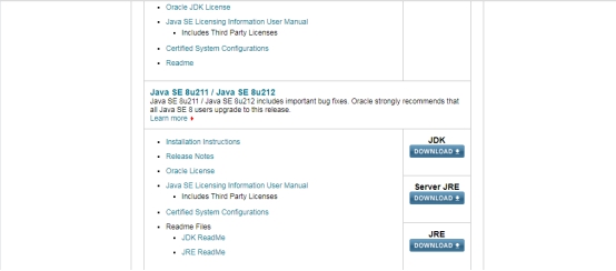 在頁面中點擊JDK，推薦安裝Java8